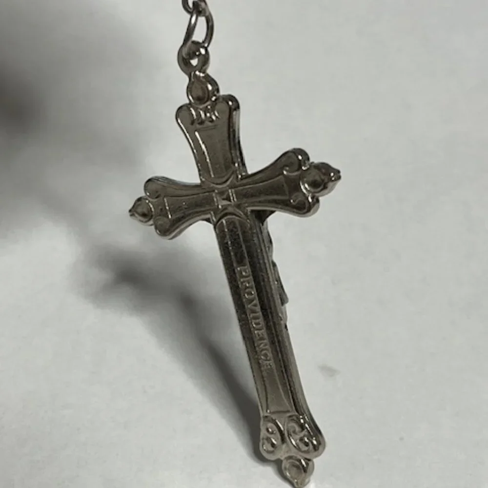 Silver-Toned Metal Jesus Crucifix Cross Keychain Pendant Charm Providence1.5
